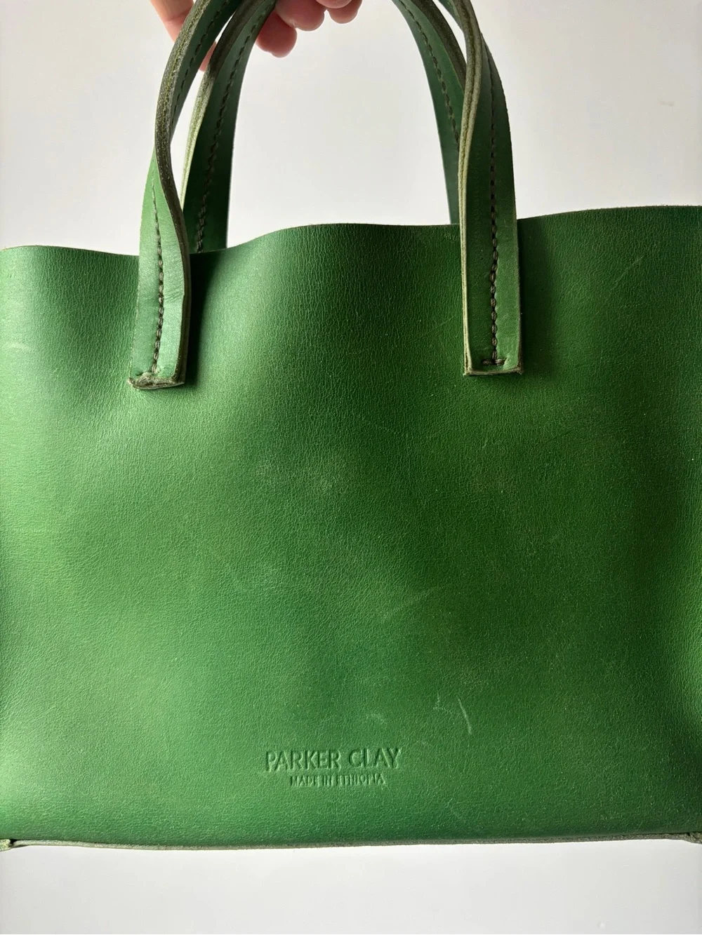 Parker Clay Avila Green Leather Mini Tote Bag